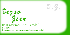 dezso zier business card